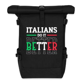 Italian Italy Funny Saying Gift Idea - Roll Top Backpack - black - Front
