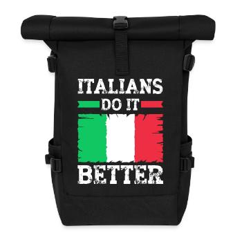 Italian Italy Funny Saying Gift Idea - Roll Top Backpack - black - Front