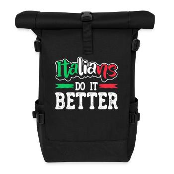 Italian Italy Funny Saying Gift Idea - Roll Top Backpack - black - Front