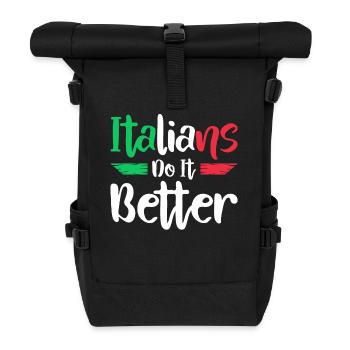 Italian Italy Funny Saying Gift Idea - Roll Top Backpack - black - Front