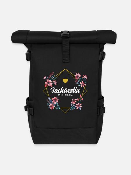 Fachärztin mit Herz - Rolltop Rucksack - Schwarz