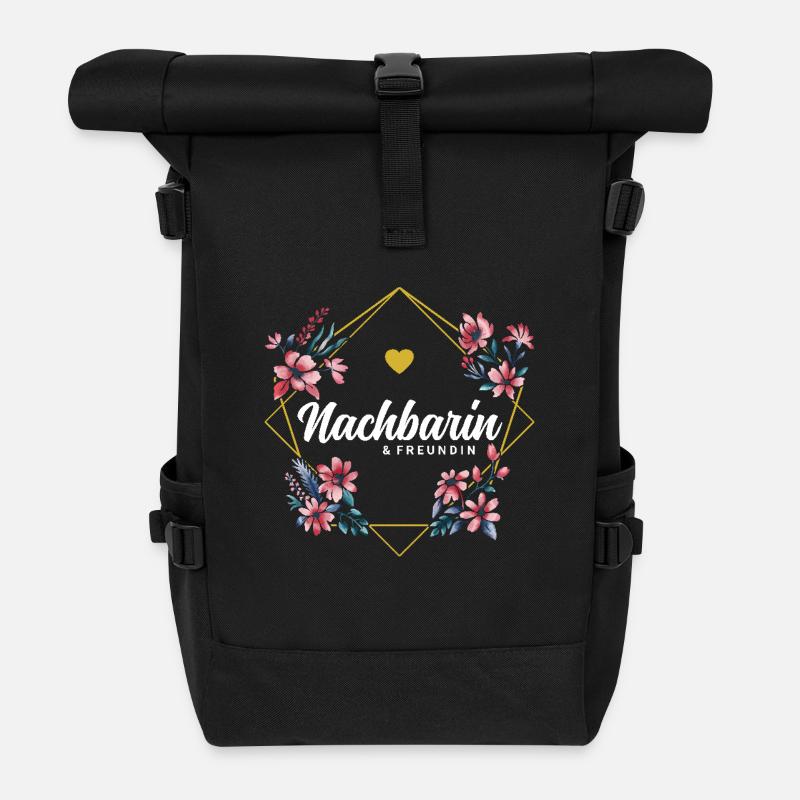Nachbarin und Freundin - Rolltop Rucksack - Schwarz