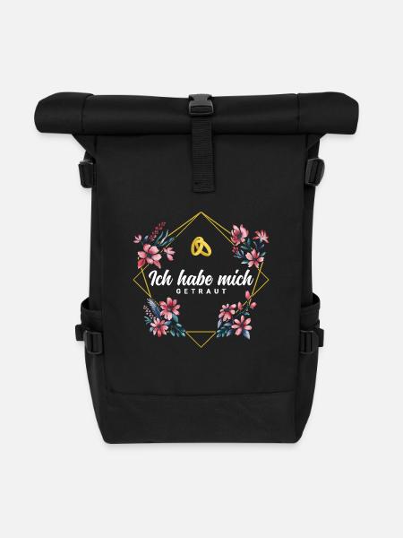 Ich habe mich getraut - Rolltop Rucksack - Schwarz
