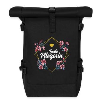 Beste Pflegerin - Rolltop Rucksack - Schwarz - Vorne