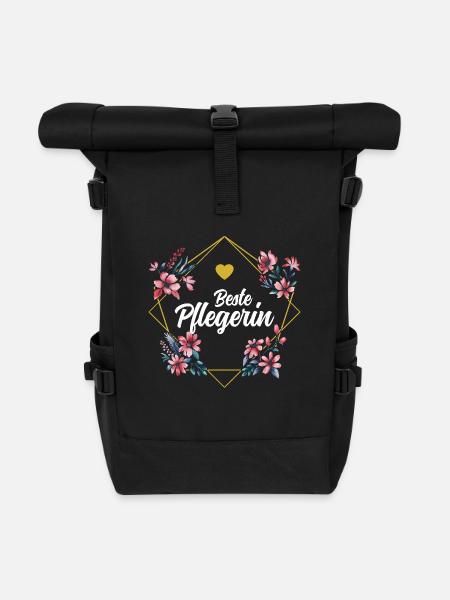 Beste Pflegerin - Rolltop Rucksack - Schwarz