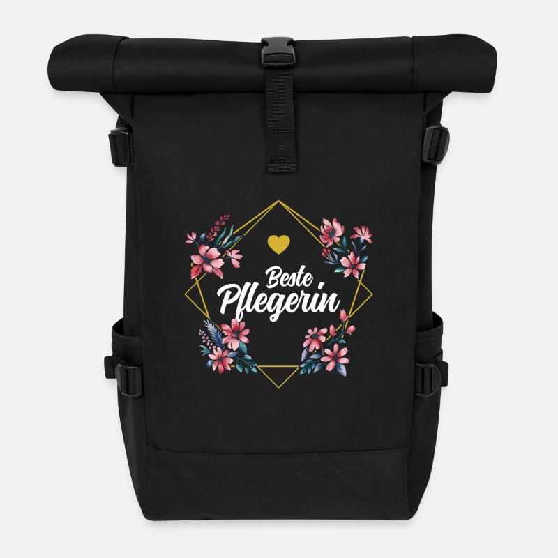 Beste Pflegerin - Rolltop Rucksack - Schwarz