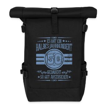 50th Birthday Half Century Looking Good - Roll Top Backpack - black - Front