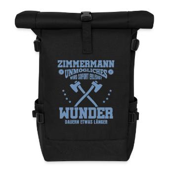 Zimmermann – Unmögliches wird sofort erledigt - Rolltop Rucksack - Schwarz - Vorne
