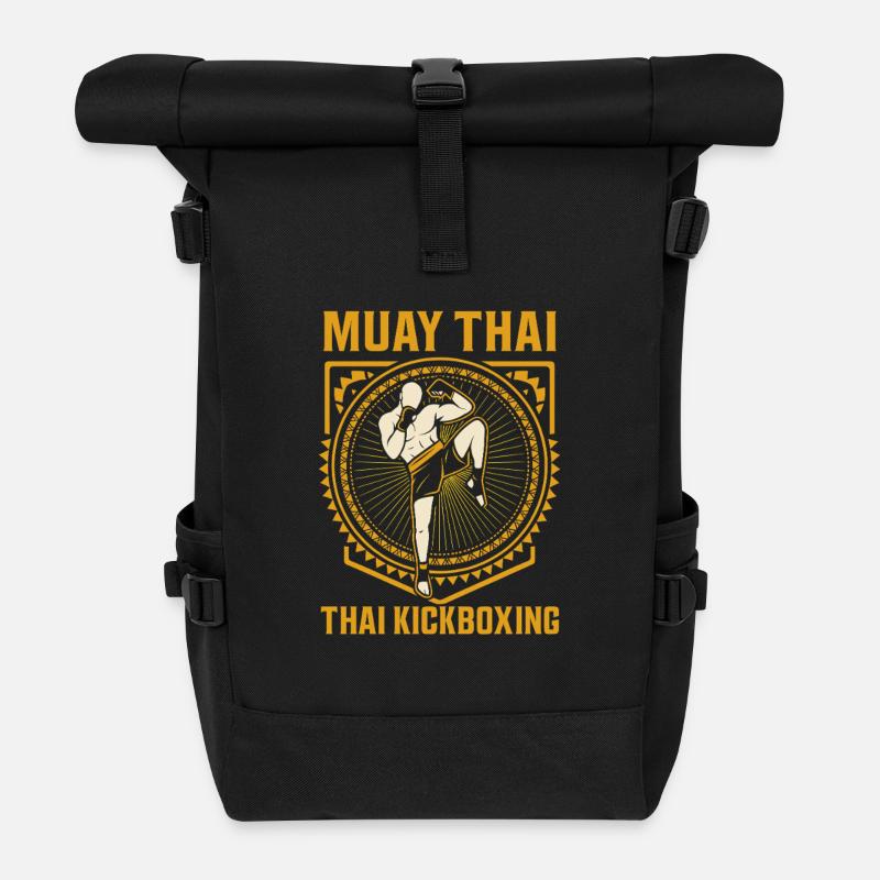 Muay Thai Kickboxing - Rolltop Rucksack - Schwarz