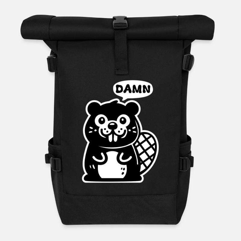 Verdammter Biber - Rolltop Rucksack - Schwarz