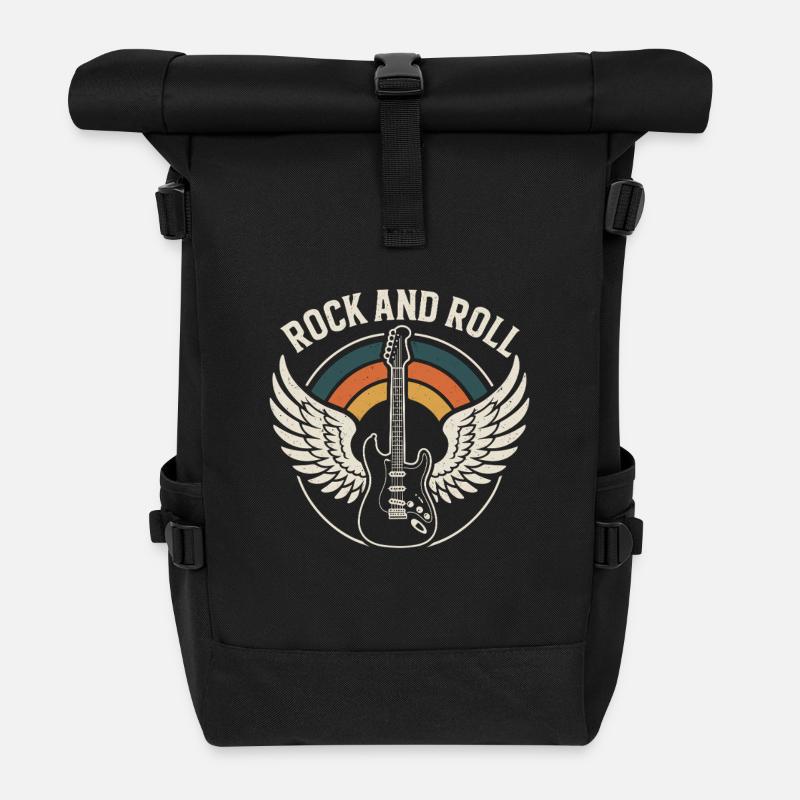 Rock and Roll Guitare Rétro - Sac à dos roll top - noir