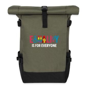 Equality für alle – Inklusives Pride Design - Rolltop Rucksack - Olive/Schwarz - Vorne