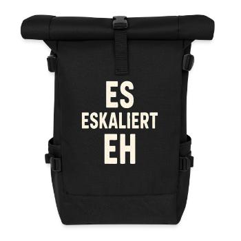 Party Urlaub Spruch Trinkspruch Es Eskaliert Eh - Rolltop Rucksack - Schwarz - Vorne