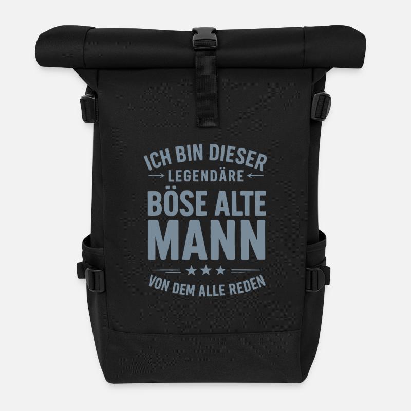 Legendärer Böser Alter Mann – Spruchdesign - Rolltop Rucksack - Schwarz