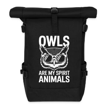 Eule Spruch Eulen Lustiges Eulen Geschenk - Rolltop Rucksack - Schwarz - Vorne