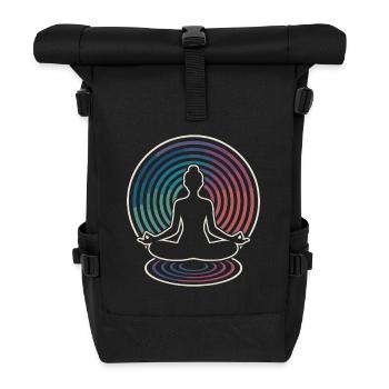 Zen-Meditation Wellenkreise - Rolltop Rucksack - Schwarz - Vorne