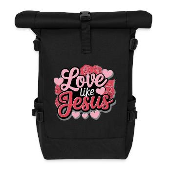 L’amour comme Jésus - Design chrétien Foi Dieu - Sac à dos roll top - noir - Devant