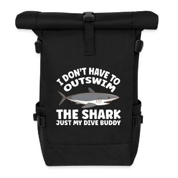 Plongée sous-marine amusante – Citation de Outswim the Shark - Sac à dos roll top - noir - Devant