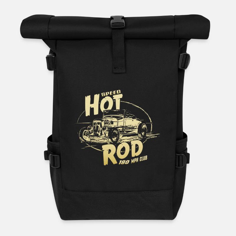 Hot rod Garage V8 - Rolltop Rucksack - Schwarz