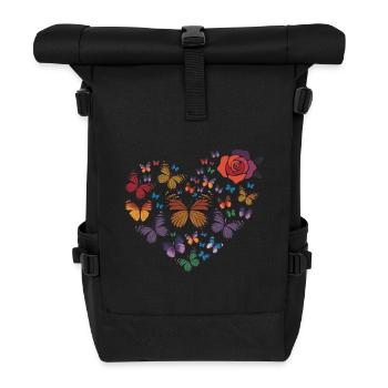 Heart of butterflies - Rolltop Rucksack - Schwarz - Vorne