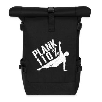 Gym Junkies Plank 110% Calisthenics Fitness - Roll Top Backpack - black - Front