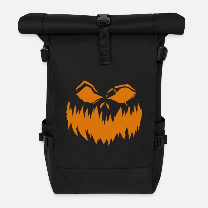 Pumpkin Grimace 3 - Roll Top Backpack - black