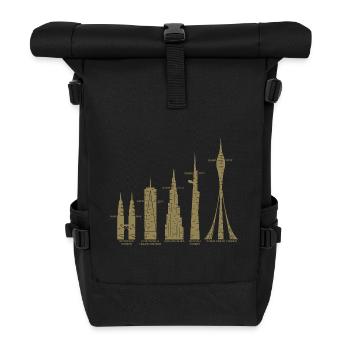 Höchste Wolkenkratzer Wolken Gebäude Mega Türme - Rolltop Rucksack - Schwarz - Vorne