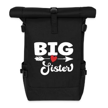 Big Sister - große Schwester - Rolltop Rucksack - Schwarz - Vorne