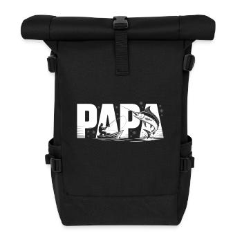 Dad fishing - Roll Top Backpack - black - Front