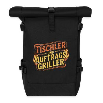 Tischler und Auftragsgriller - Rolltop Rucksack - Schwarz - Vorne