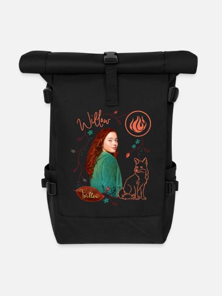 "Ein Mädchen Namens Willow" Willow Mit Fuchs Rufus - Rolltop Rucksack - Schwarz