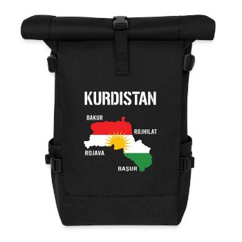 Kurdistan Flagge Bakur Bashur Rojava Rojhlt Newroz - Rolltop Rucksack - Schwarz - Vorne