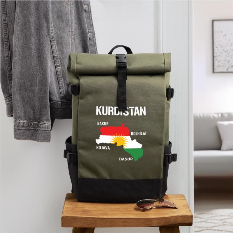 Drapeau du Kurdistan Bakur Bashur Rojava Rojhlt Newroz Sac à dos roll top