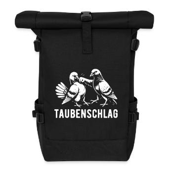 Taubenschlag - Wortspiel - Rolltop Rucksack - Schwarz - Vorne