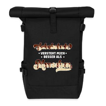 Chocolate understands me better than people - Roll Top Backpack - black - Front