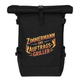 Zimmermann und Auftragsgriller - Rolltop Rucksack - Schwarz - Vorne