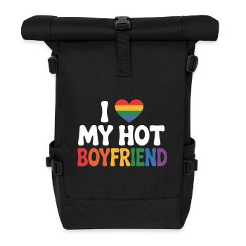 Stolz auf meinen Boyfriend - Rolltop Rucksack - Schwarz - Vorne