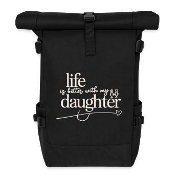 Ma fille, mon bonheur - Sac à dos roll top - noir - Devant