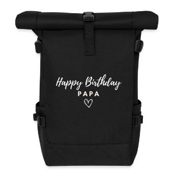 Happy Birthday Papa - Rolltop Rucksack - Schwarz - Vorne