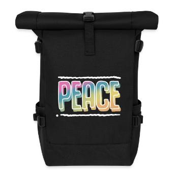 Peace - Rolltop Rucksack - Schwarz - Vorne