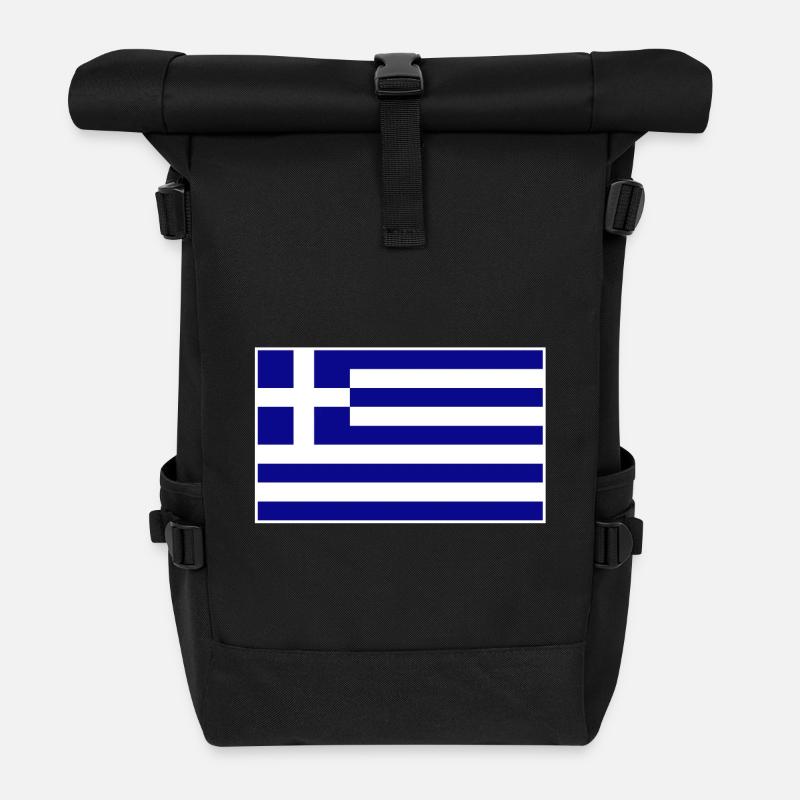 Griechenland Flagge - Rolltop Rucksack - Schwarz