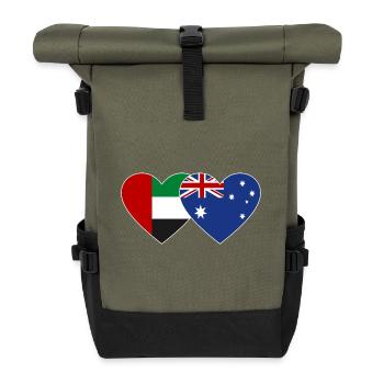 United Arab Emirates Australia Flag - Roll Top Backpack - olive/black - Front