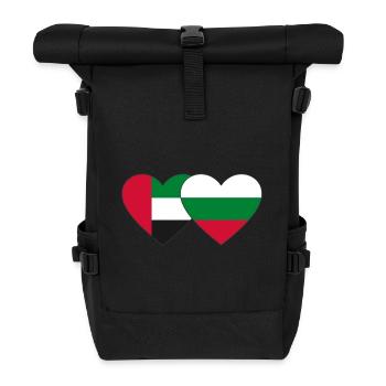 Vereinigte Arabische Emirate Bulgarien Flagge Herz - Rolltop Rucksack - Schwarz - Vorne