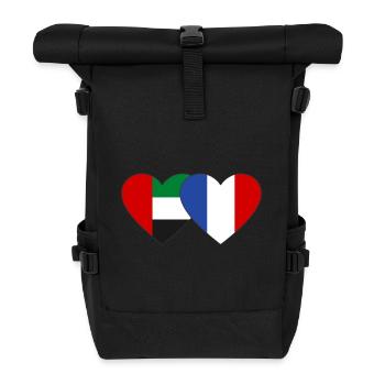 Vereinigte Arabische Emirate Frankreich Flagge - Rolltop Rucksack - Schwarz - Vorne