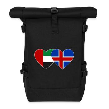 Vereinigte Arabische Emirate Island Flagge Herz - Rolltop Rucksack - Schwarz - Vorne