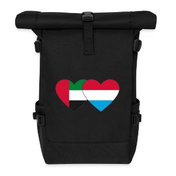 Vereinigte Arabische Emirate Luxemburg Flagge Herz - Rolltop Rucksack - Schwarz - Vorne