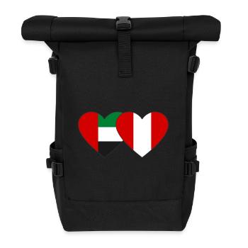 Vereinigte Arabische Emirate Peru Flagge Herz - Rolltop Rucksack - Schwarz - Vorne