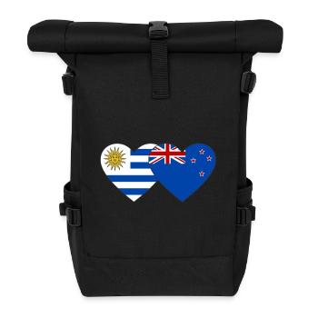 Uruguay Nouvelle-Zélande Drapeau Coeur - Sac à dos roll top - noir - Devant