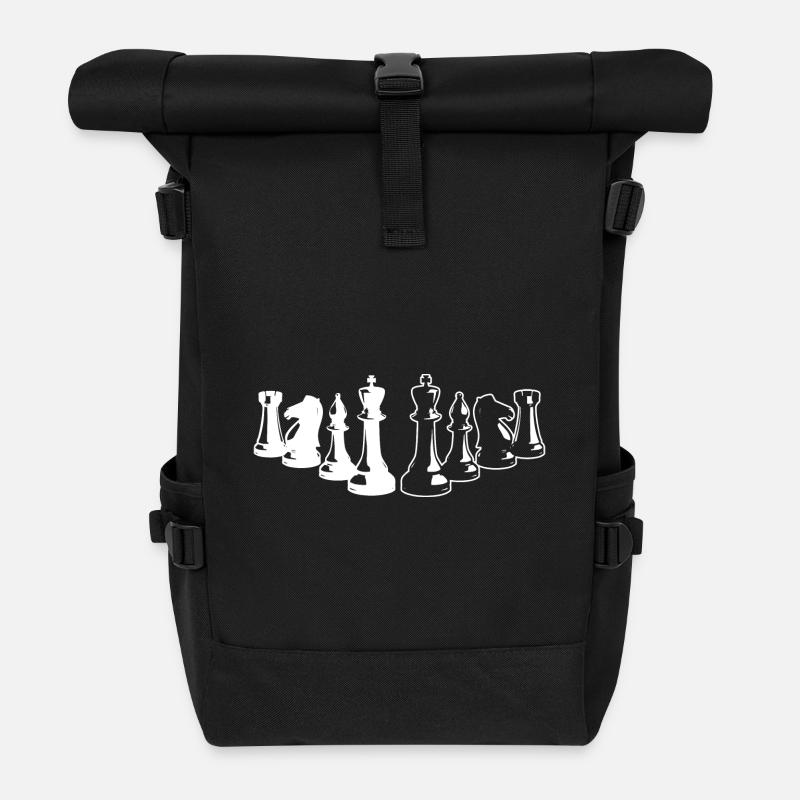Chess Chess Players Chess Pieces - Roll Top Backpack - black