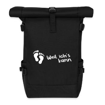 Barfuss · Weil ich's kann - Rolltop Rucksack - Schwarz - Vorne